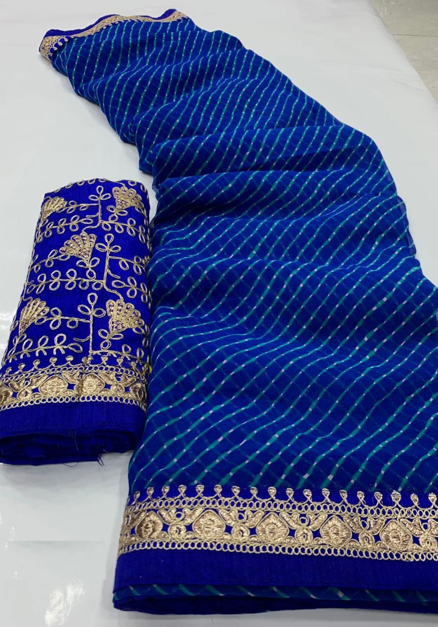 Mahek 80 New Eclusive Wear Designer Fancy Georgette Leheriya Saree Collection
